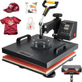 15x15 Heat Press Machine with Hat Press, 360° Swing Away Digital Tshirt Press Machine V362287