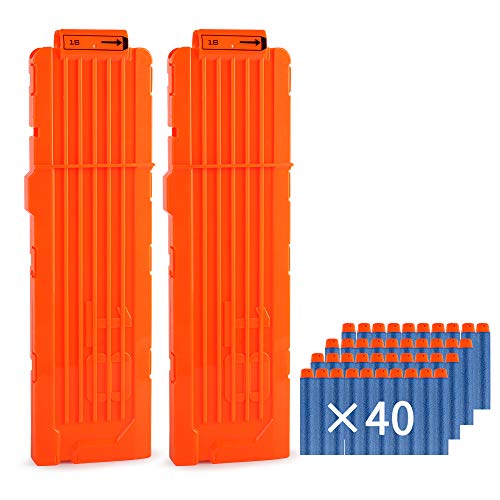 2 Pack 18-Dart Quick Reload Clip and 40 Dart Refill Pack (Orange) X448247