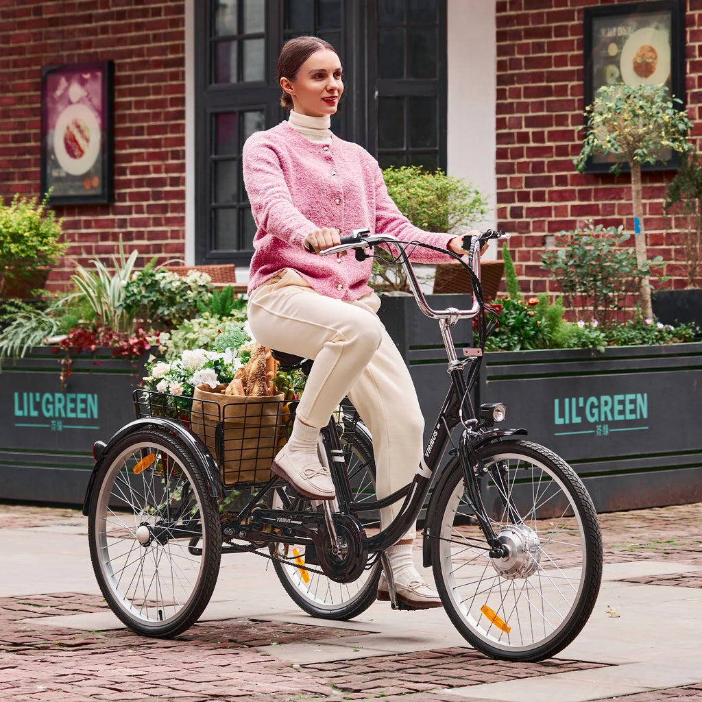 250W 26" 3 Wheel Electric Tricycle Black C826981