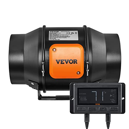Inline Duct Fan with Temperature Humidity Controller, Quiet EC-Motor Ventilation Exhaust Fan F96333