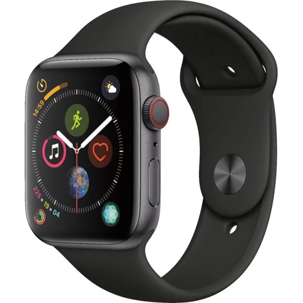 44MM Space Gray Aluminum Case Black Sport Band Refurbished Apple Watch Series 4 Y7085