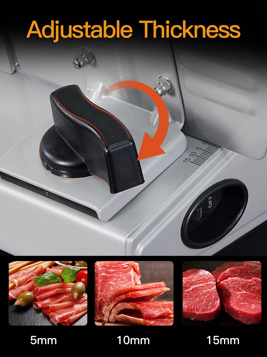 200W Electric Food Slicer with 7.5" Stainless Steel Blades O44459