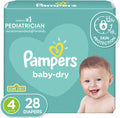 Size 4 Baby Dry Diapers, 28 Count Y25450