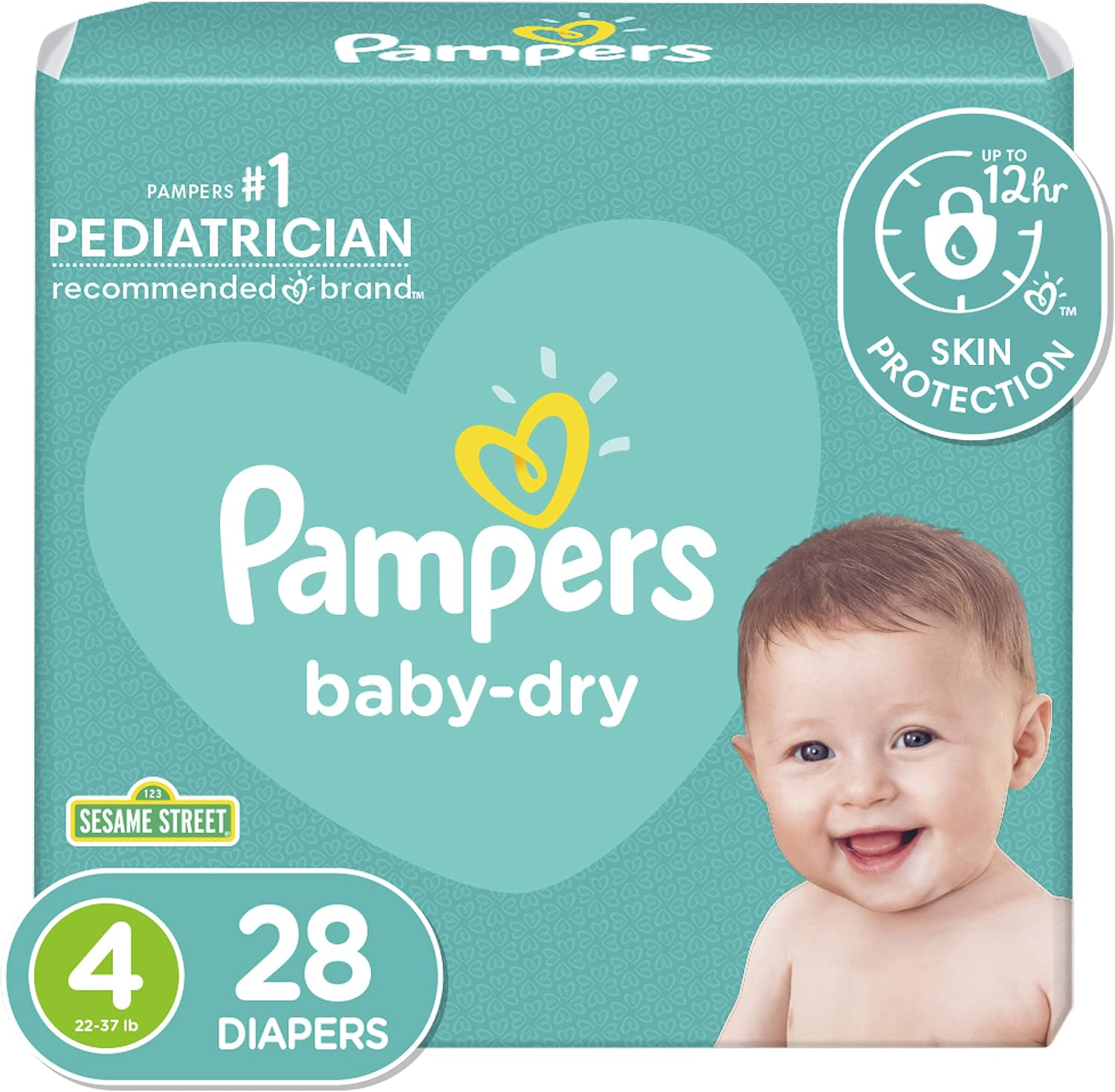 Size 4 Baby Dry Diapers, 28 Count Y25450
