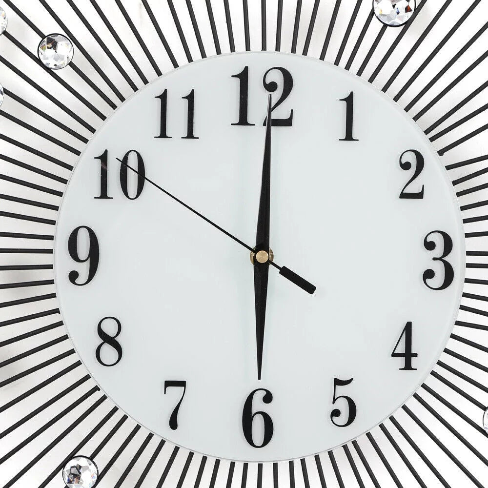 Large Wall Clocks 24 in Modern 3D Crystal Diamond Decorative Q307143