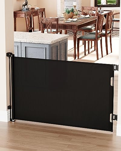 2 Pack Retractable Mesh Baby Gate 33" Tall Extends to 55" Wide White T164