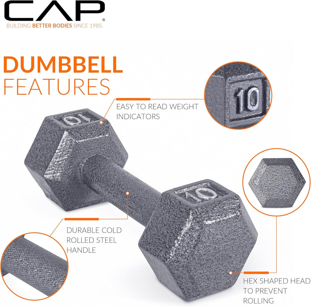 45 lb Cast Iron Hex Dumbbell I55985