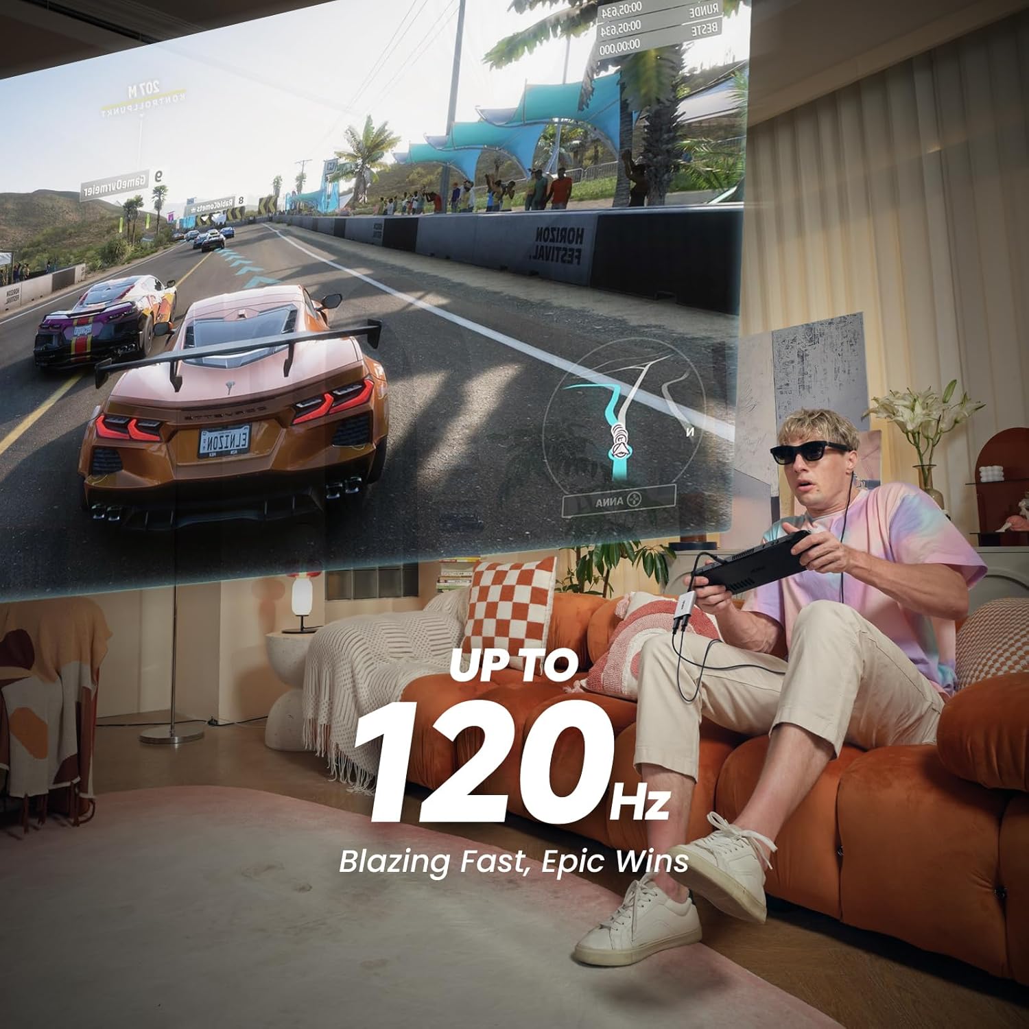 AR Glasses with 130" Wearable Display, 72g 120Hz 1080P V7617
