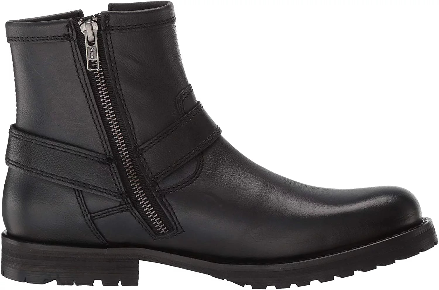 Black Harness Side Zipper Boots U153