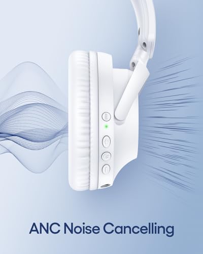 Active Noise Cancelling Wireless Over Ear Bluetooth Headphones Black B6493