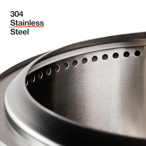 27 Inch Smokeless Stainless Steel Fire Pit with Stand, Bronze U1188