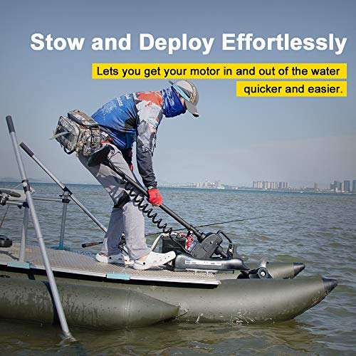 Black 12V 55lbs 48 inch Bow Mount Electric Trolling Motor with Foot Control I334