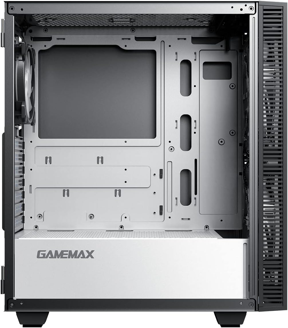 Black Mid-Tower ATX ARGB PC Gaming Case with Tempered Glass Side Panel U8869