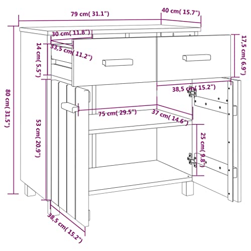 Light Gray Solid Wood Pine Sideboard J87573