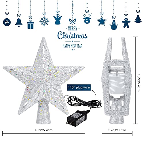 Gold Christmas Tree Topper with LED Projection I215