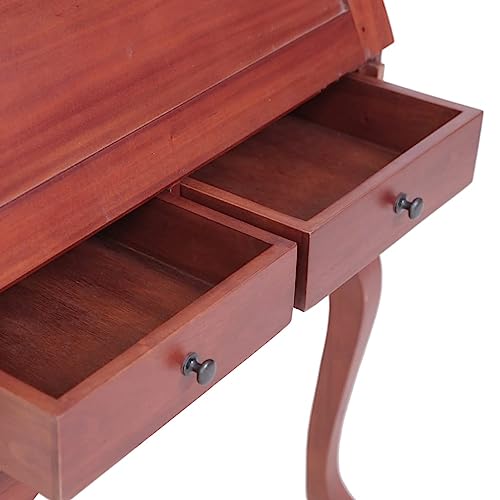 Brown Solid Wood Secretary Desk with Flip Top C3043