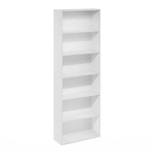 White 6-Tier Open Storage Bookcase N743090
