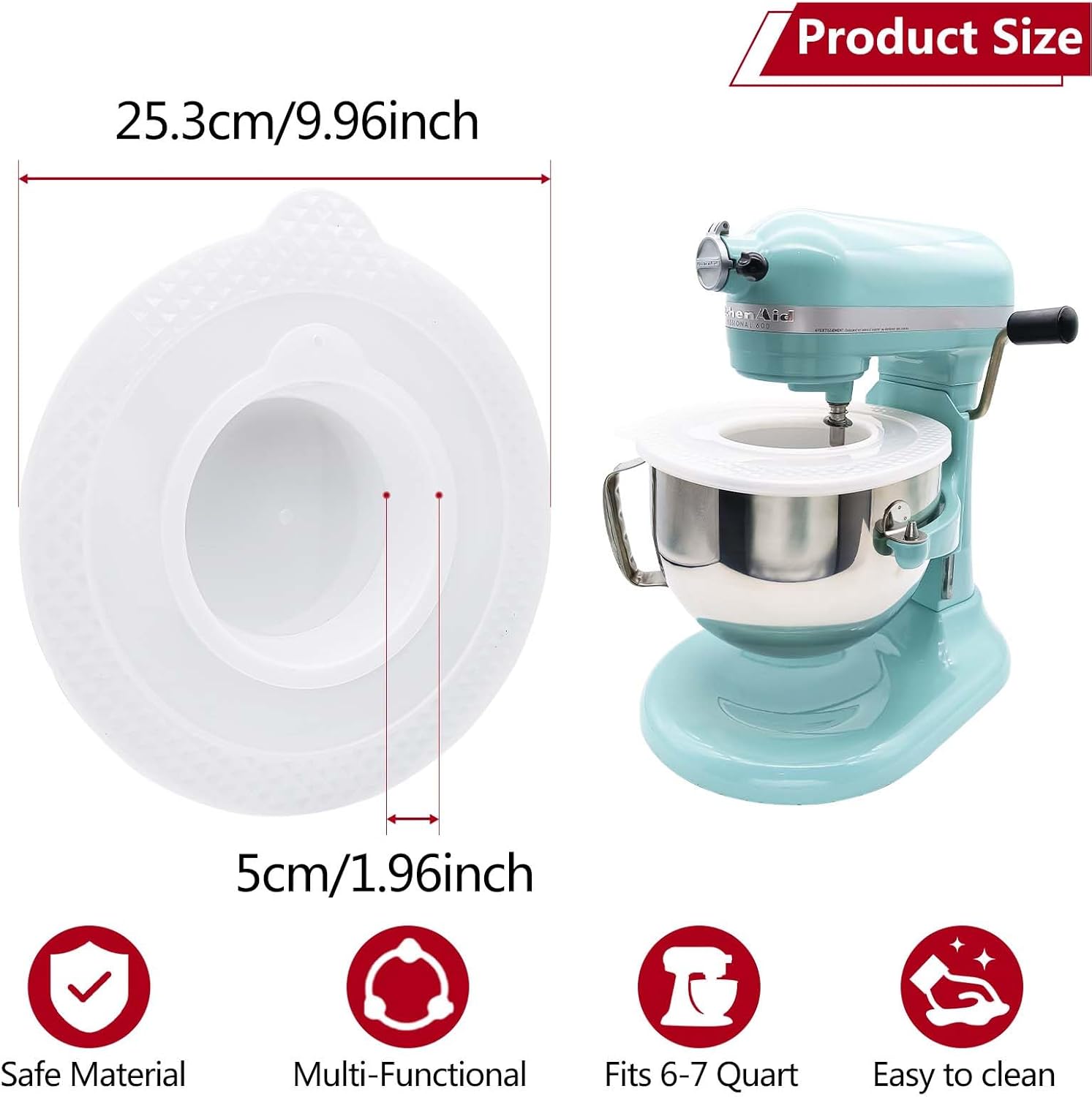 Mixer Bowl Covers for KitchenAid Stand Mixer 6-7 Quart Bowl-Lift Y85633