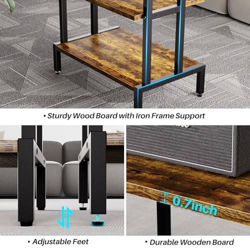 4-Tier Game Console Stand with Storage Shelves J8442