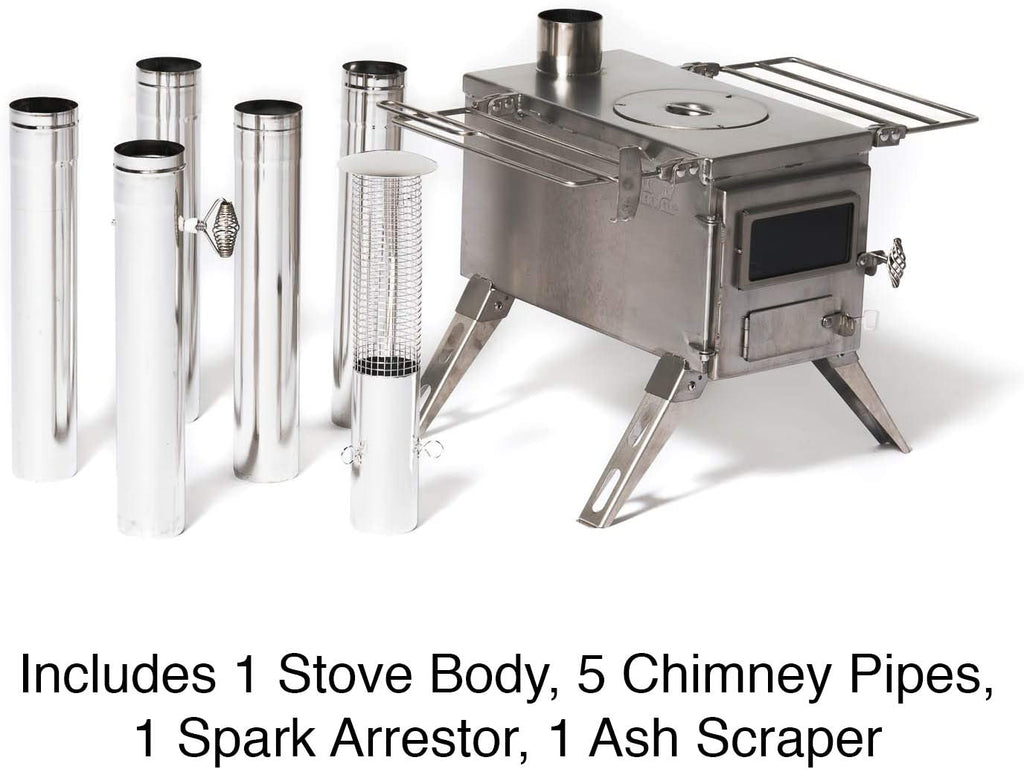 800 Cubic Inch Tent Stove with Chimney Pipe O2091