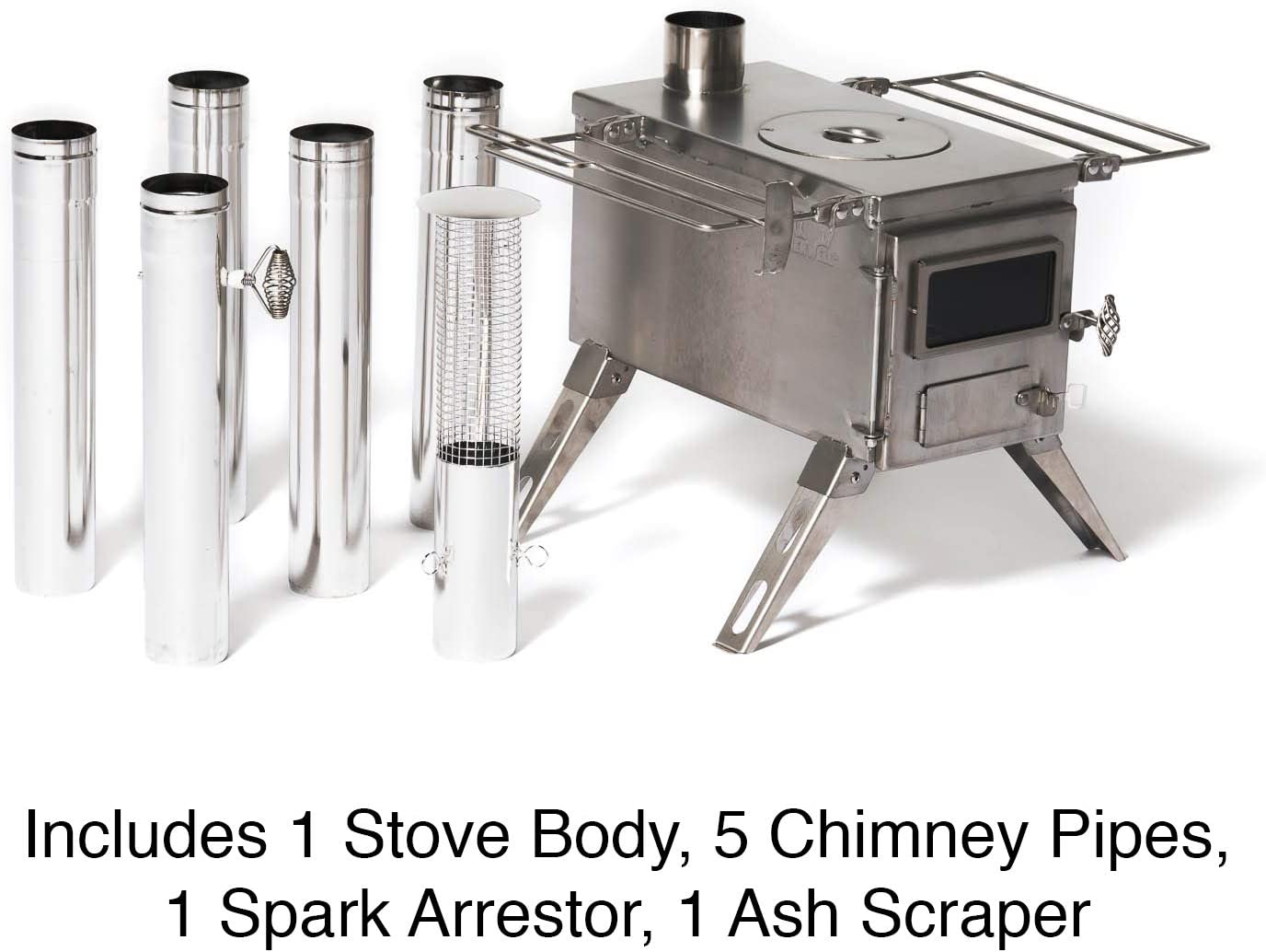 800 Cubic Inch Tent Stove with Chimney Pipe O2091