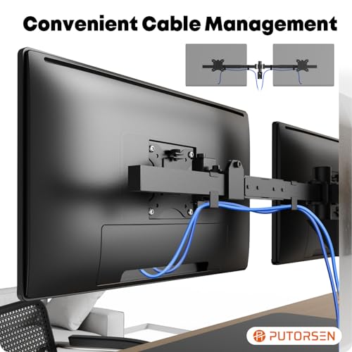 Black Dual Monitor Wall Mount, VESA 75x75/100x100mm U107