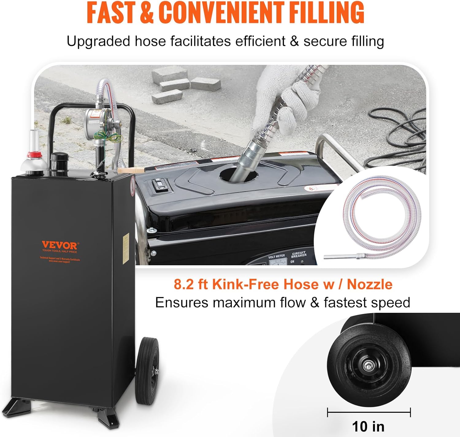 Black 30 Gallon Portable Fuel Caddy with Manual Transfer Pump Z707358