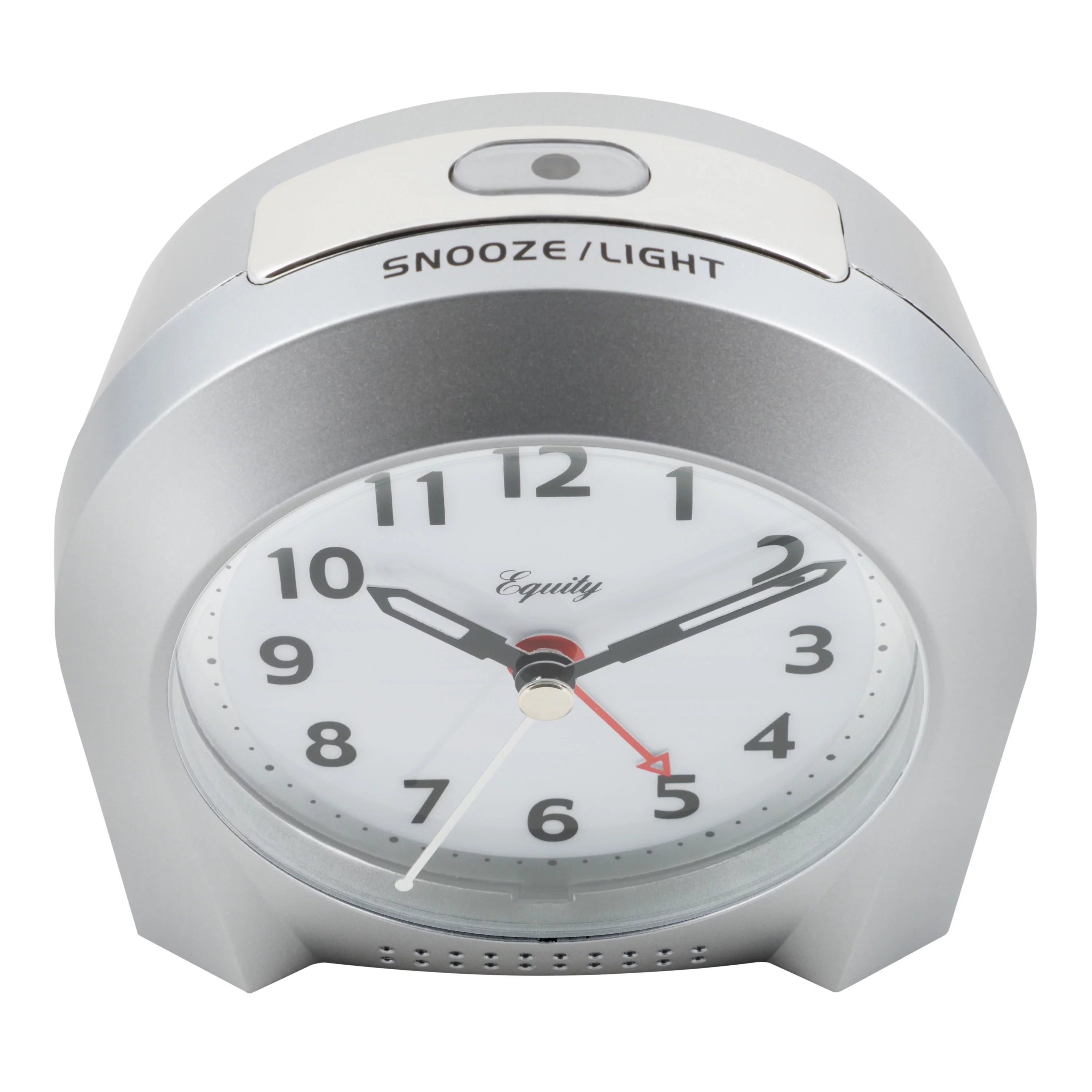 Silver Silent Sweep Night Vision Alarm Tabletop Clock B77014