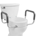 White Raised Toilet Seat with Handles P5727