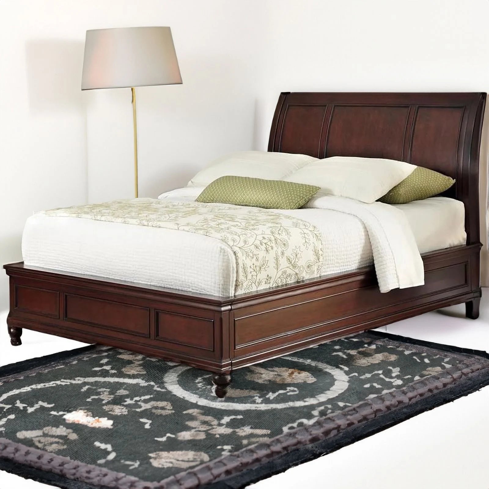 King Size Mahogany Wood Sleigh Bed Y3625