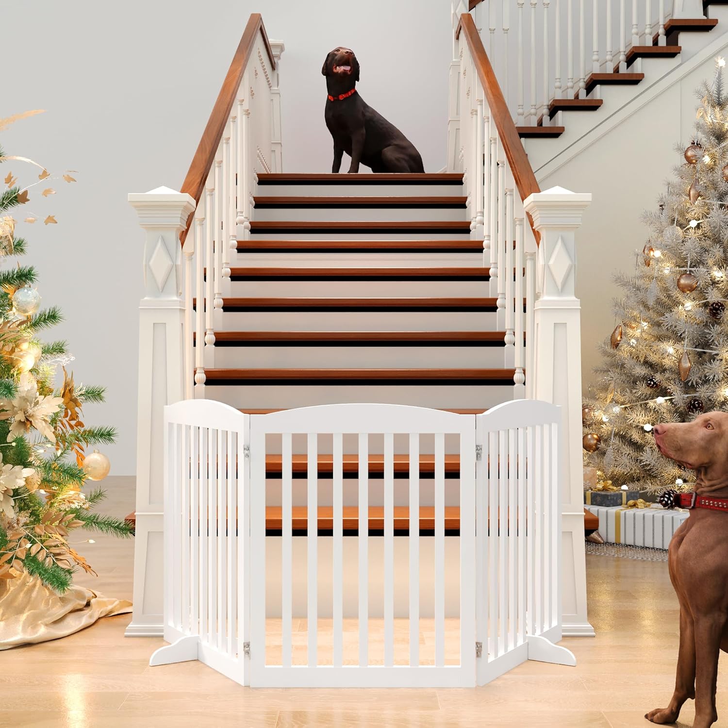 White 72" Tall 30" Wooden Pet Gate P211