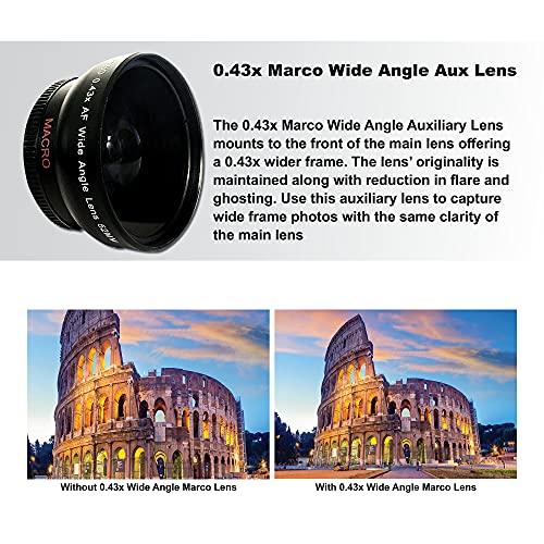 DSLR Camera with 18-55mm + 75-300mm Lenses, 64GB Memory Card, Tripod, Case, Wideangle Lenses D51991