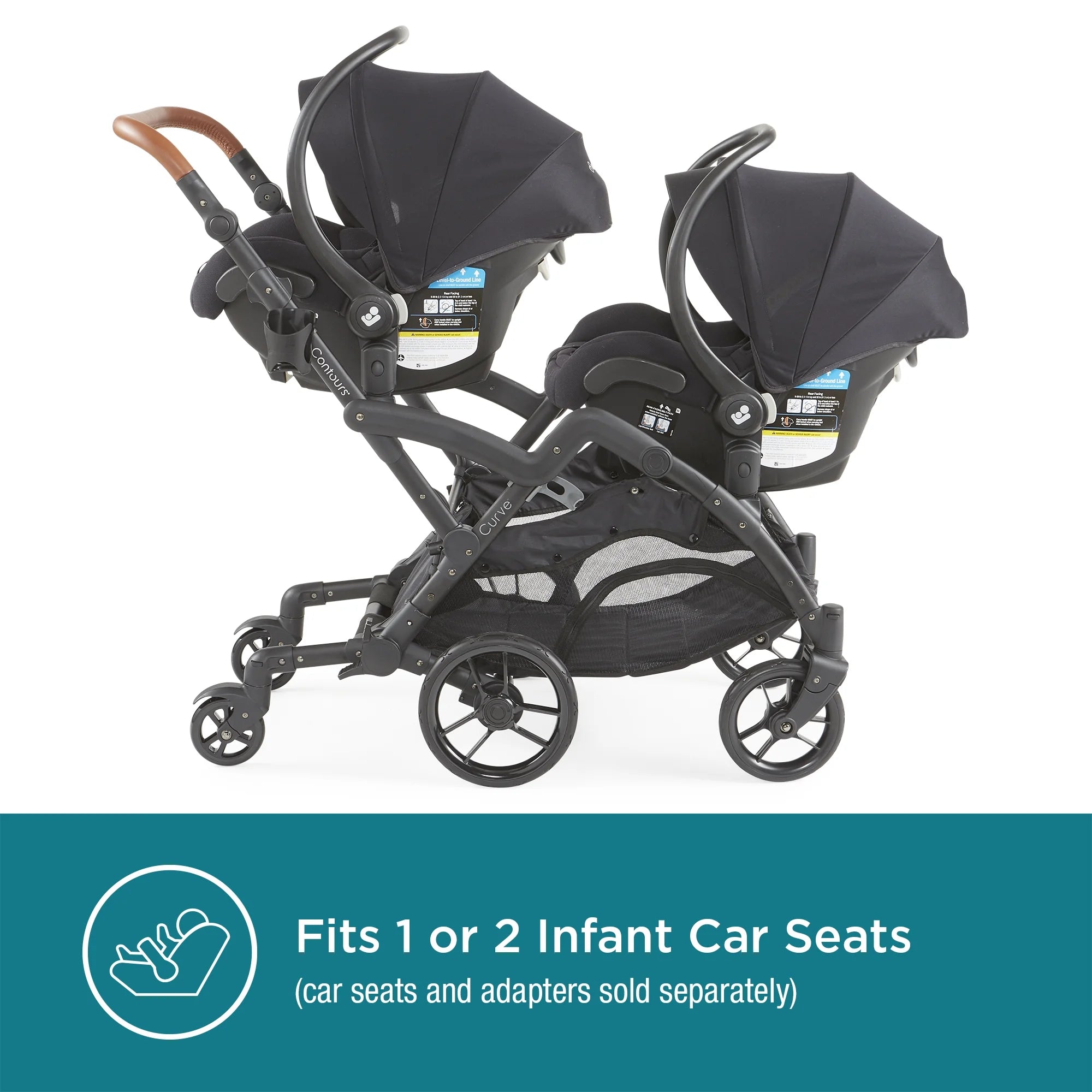 Black Herringbone Double Tandem Stroller U78598