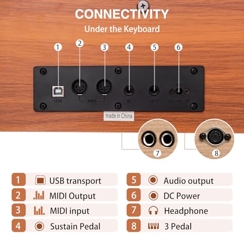 Weighted Digital Piano with Hammer-Action Keyboard N60688