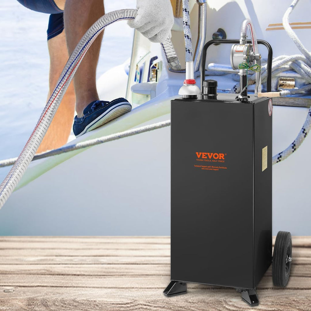 Black 30 Gallon Portable Fuel Caddy with Manual Transfer Pump Z707358