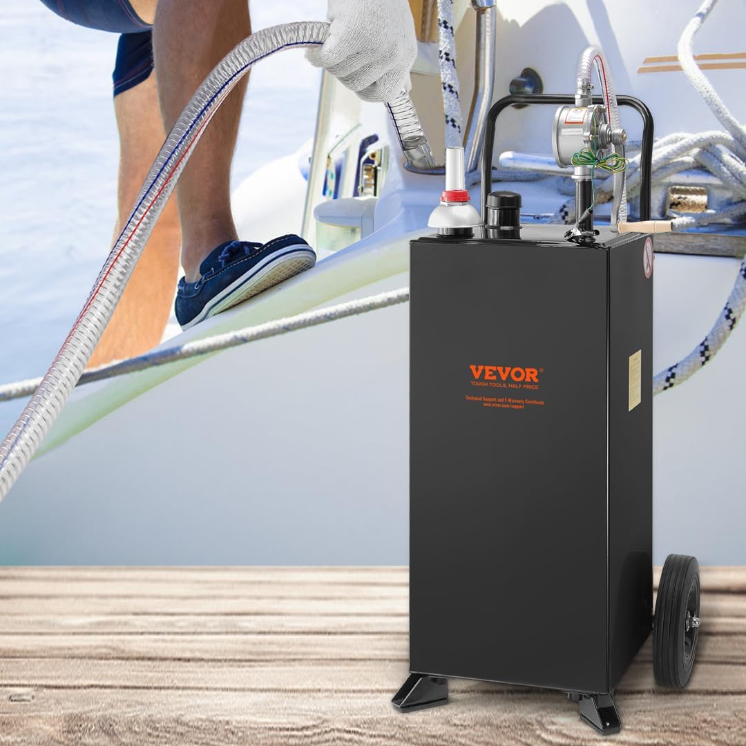 Black 30 Gallon Portable Fuel Caddy with Manual Transfer Pump Z707358