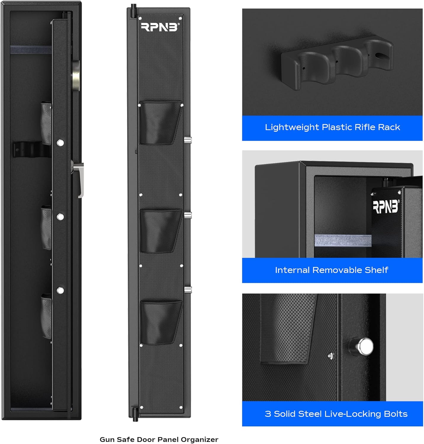 Large Biometric Rifle Safe with Removable Shelf C797