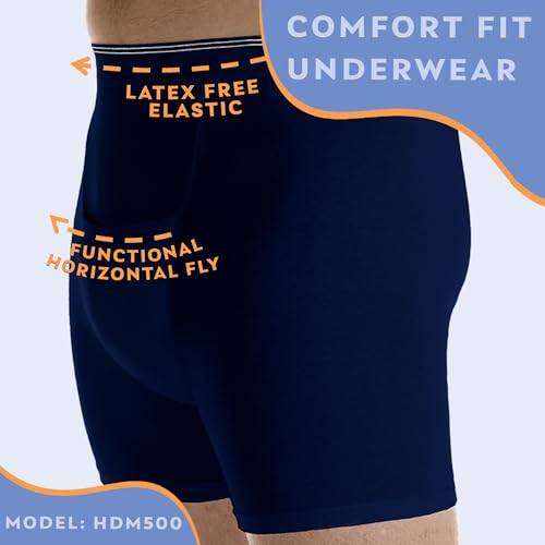Men’s Incontinence Boxer Briefs Pack of 3 White Large Waist 38-40" A4643