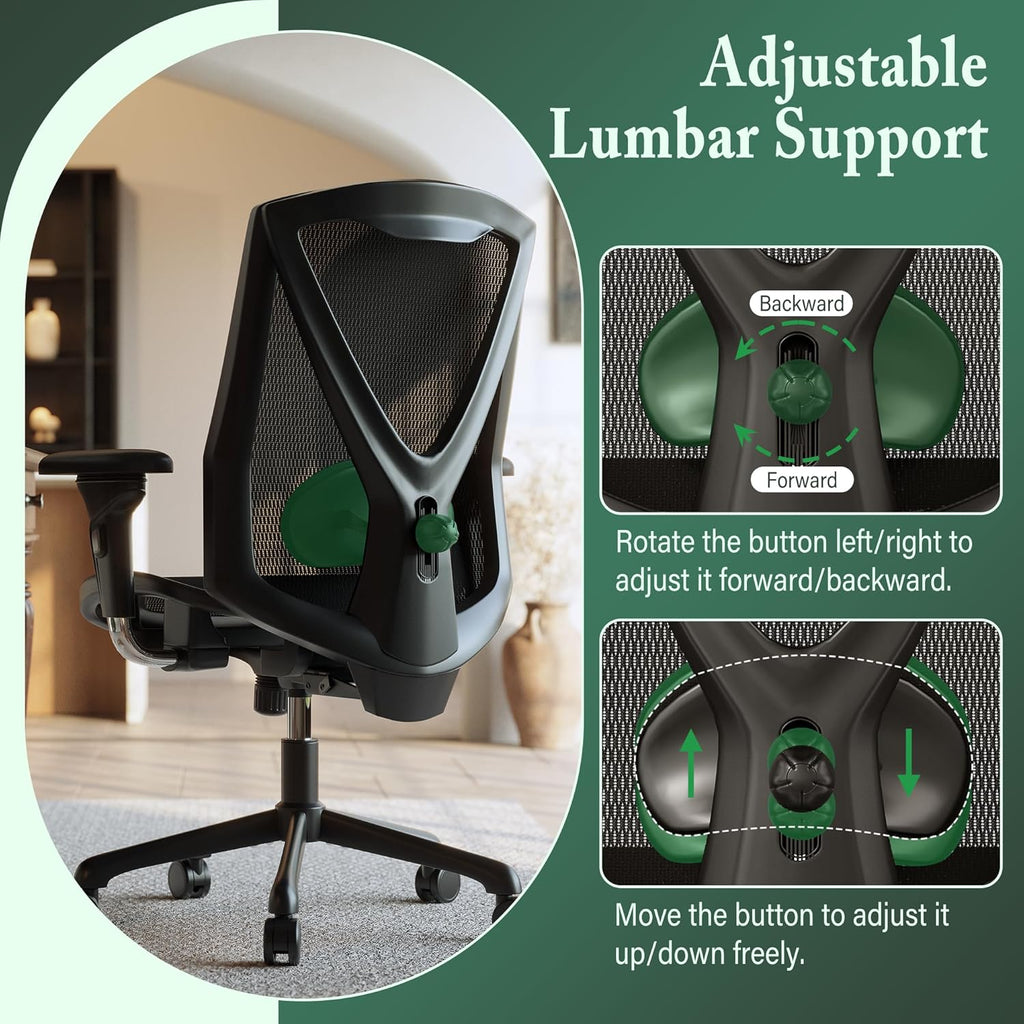 Executive Office Chair with Adjustable Lumbar Support and Swivel Mesh C602
