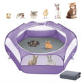 Small Animals Playpen, Waterproof Pet Cage Tent with Zippered Cover, Portable Outdoor Yard Fence with 3 Metal Rod, Green J705