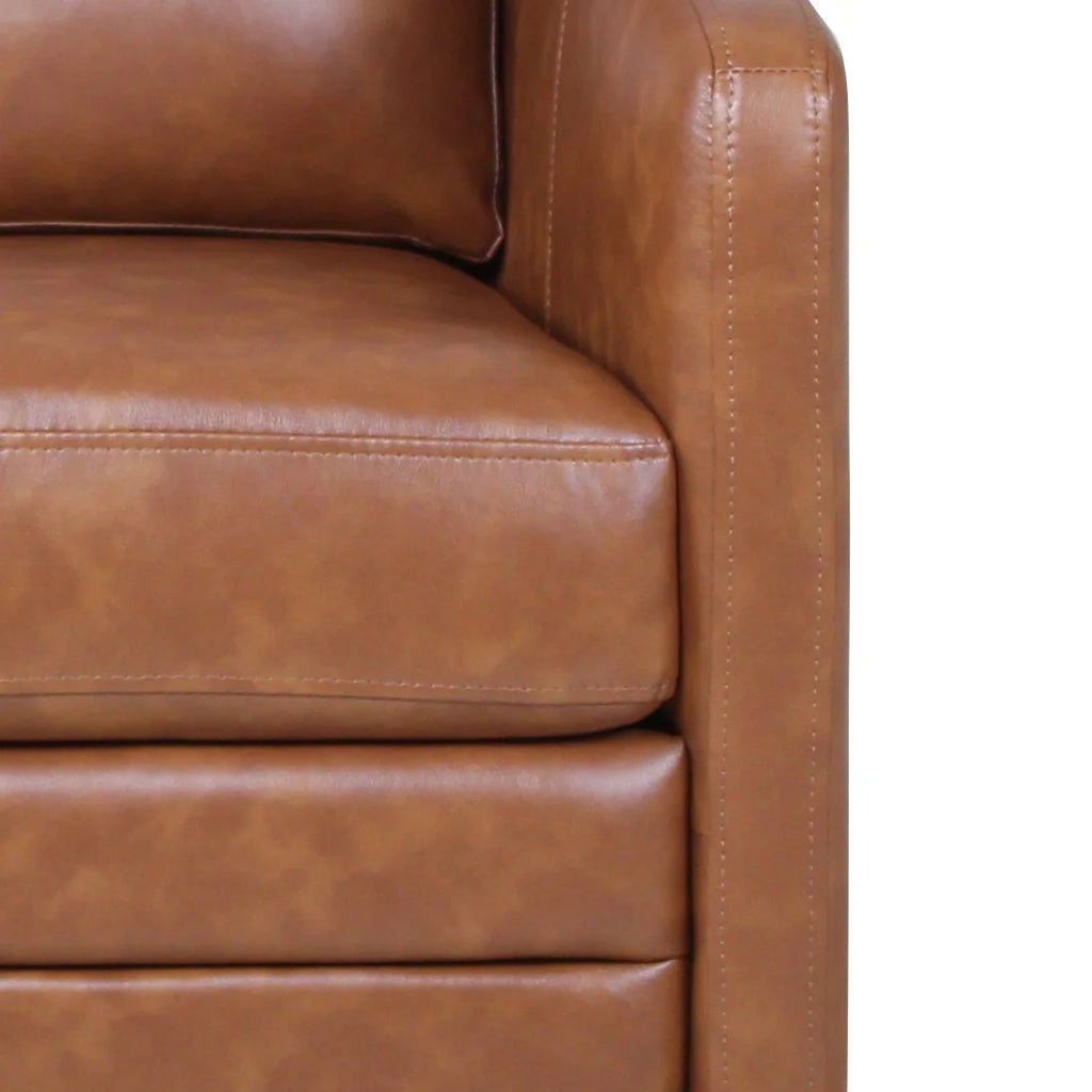 Faux Leather Swivel Accent Chair with Arms D762