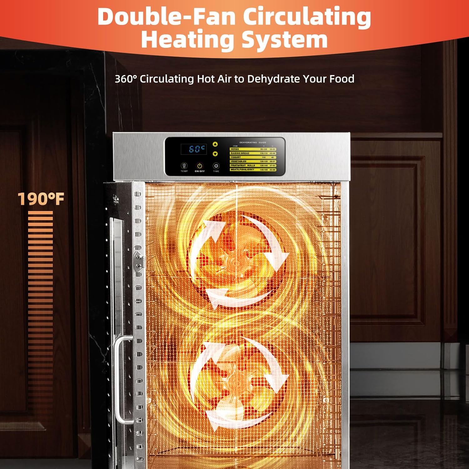 18 Trays Stainless Steel Commercial Food Dehydrator L430
