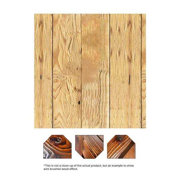 3/4 in. x 8 in. x 7 ft. Wire Brushed Knotty Pine Tongue and Groove Siding Board U561011