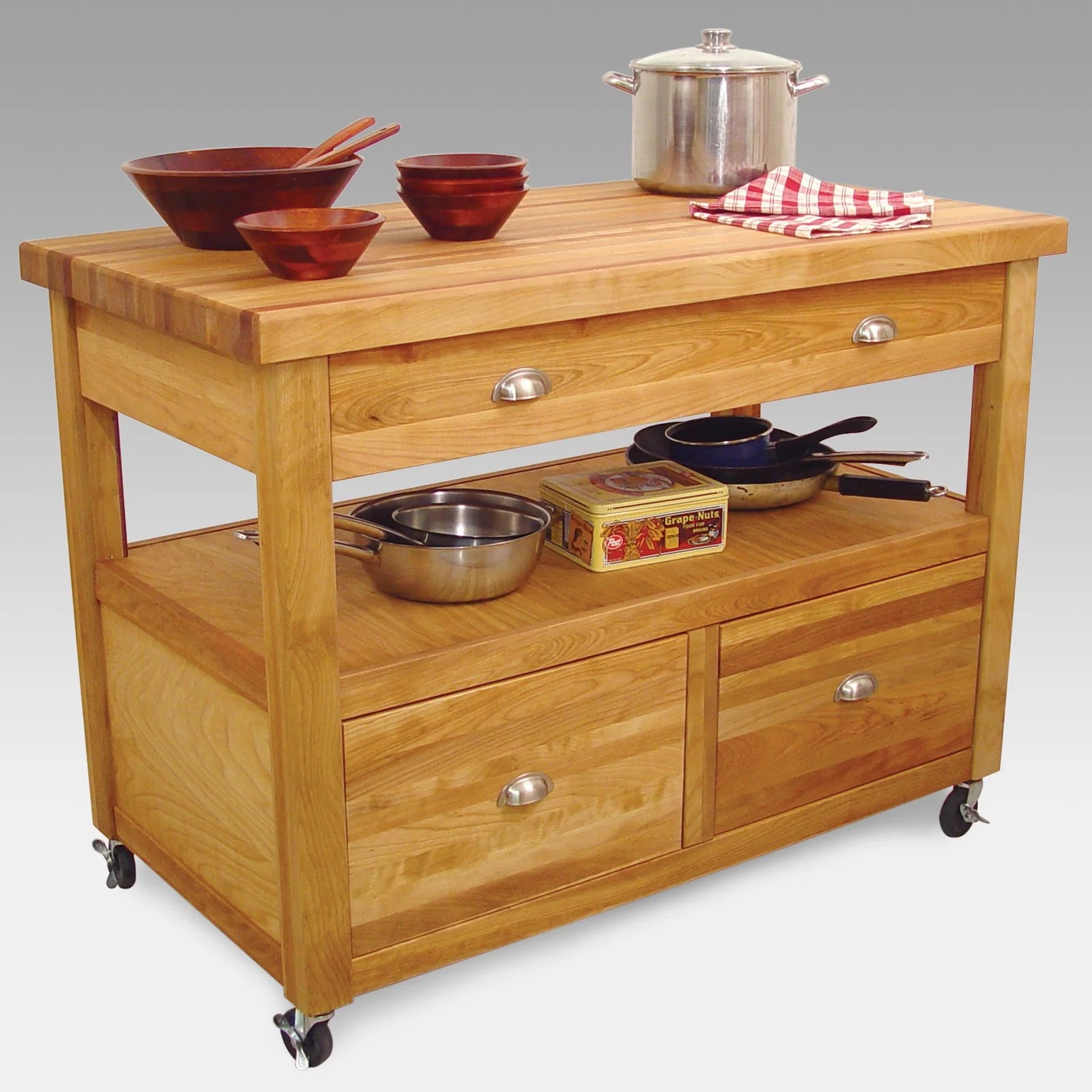 Natural Butcher Block Island Workcenter C386021