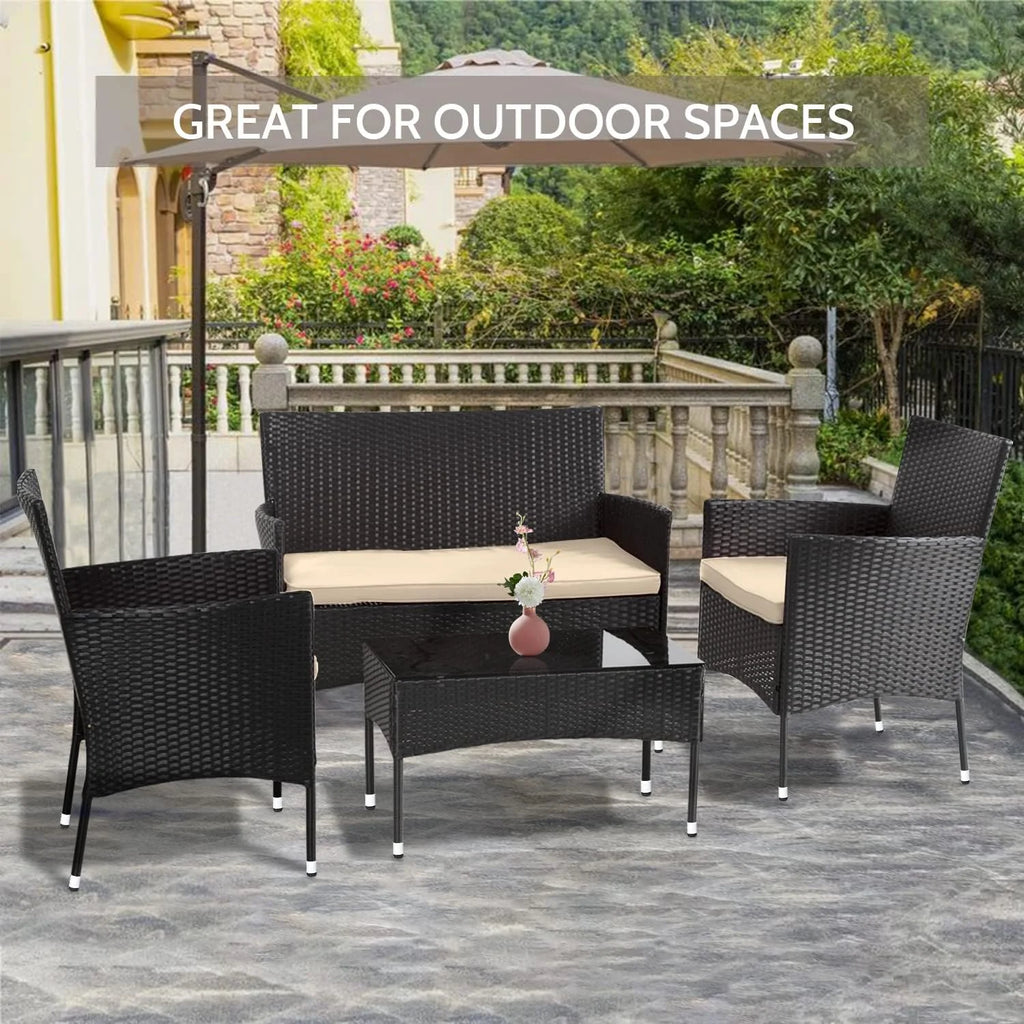 4 Piece Outdoor Rattan Wicker Sofa Set G39487