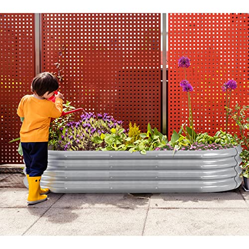 Oval Galvanized Steel Planter Box O607