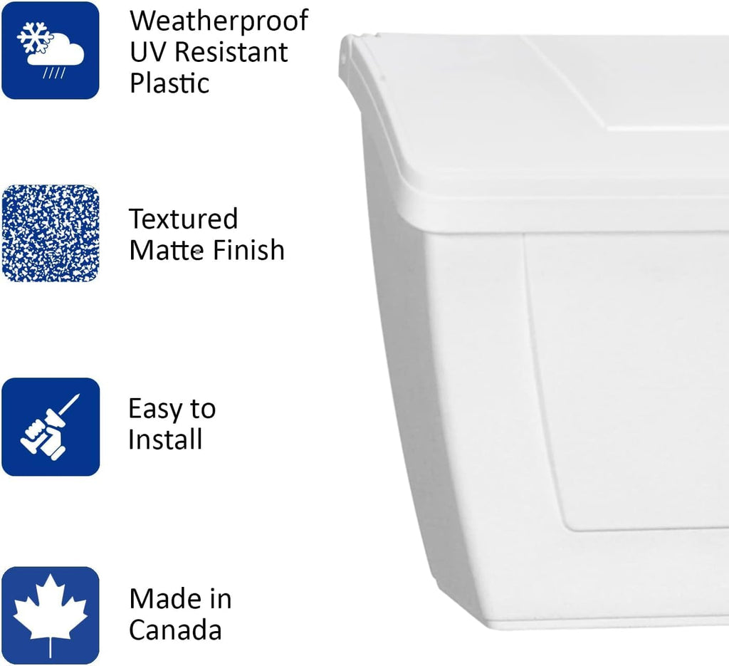 White Plastic Horizontal Mailbox with Newspaper Hook A335
