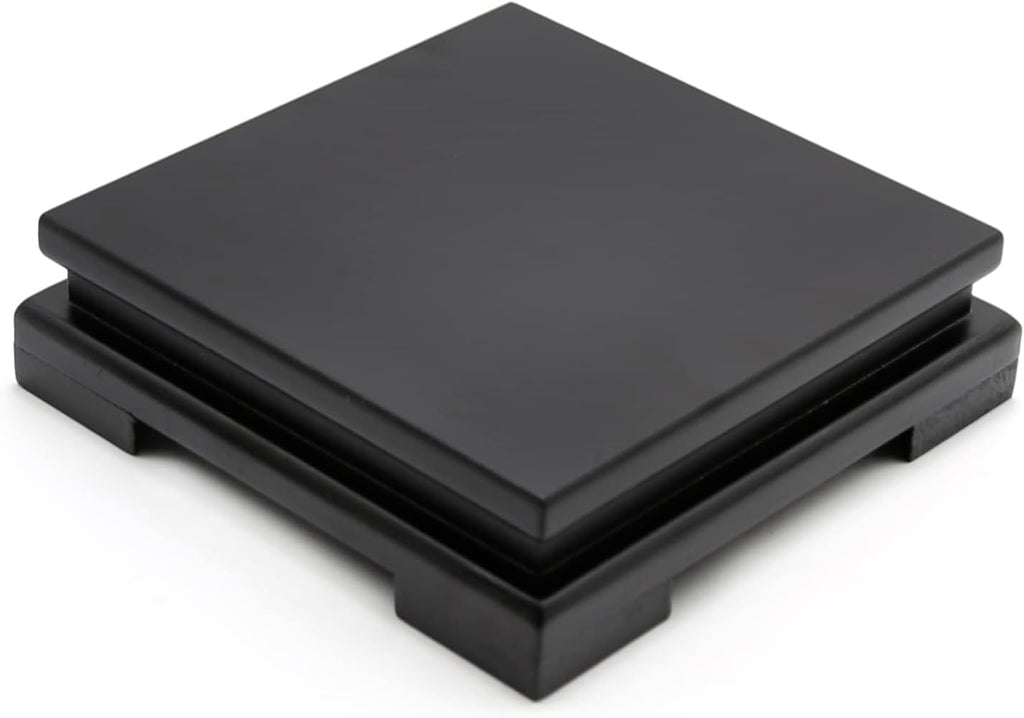 Square Wood Display Stand 6.7" W x 6.7" D x 1.7" H (Black) S656