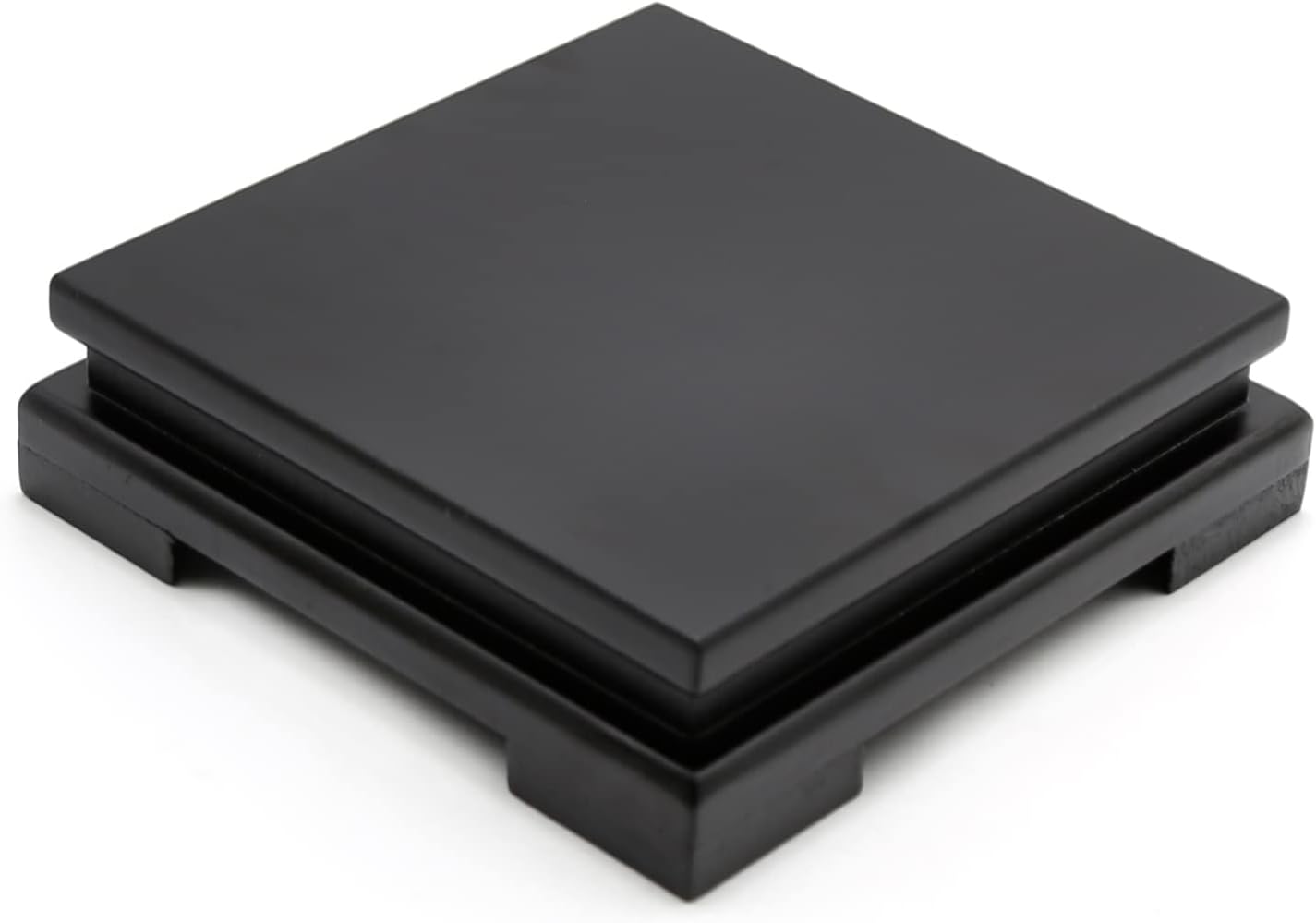 Square Wood Display Stand 6.7" W x 6.7" D x 1.7" H (Black) S656