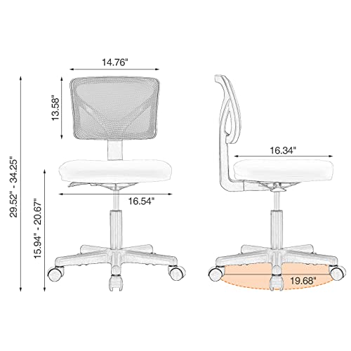 Black Mesh Desk Chair with Wheels H486